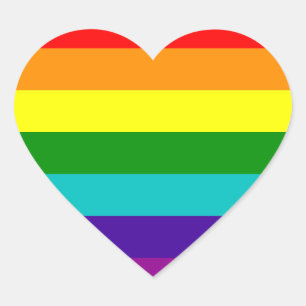 Pegatina En Forma De Corazón pegatina de bandera del orgullo gay arcoiris 7 fra