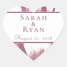 Pegatina En Forma De Corazón Pegatina de Bodas Elegante de Burdeos Flower Tulip