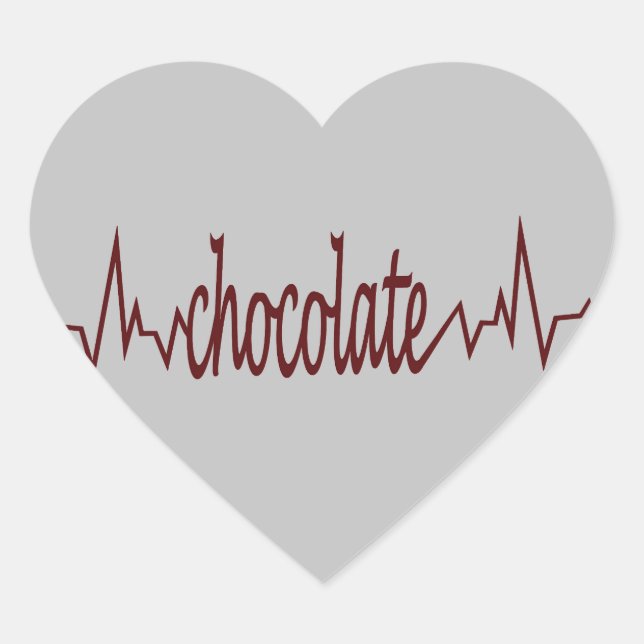 Pegatina En Forma De Corazón Pegatina de chocolate (Anverso)