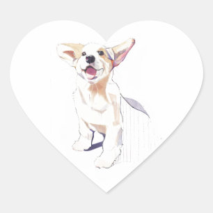 Pegatina En Forma De Corazón Pegatina de Corgi – Pembroke Welsh Corgi