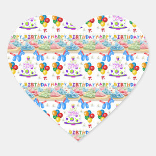 Pegatina En Forma De Corazón Pegatina de cumpleaños