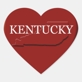 Pegatina En Forma De Corazón Pegatina de diseño de mapa del corazón de Kentucky