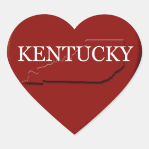 Pegatina En Forma De Corazón Pegatina de diseño de mapa del corazón de Kentucky