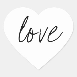 Pegatina En Forma De Corazón Pegatina de escritura negra blanca