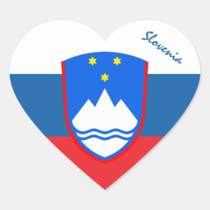 Pegatina En Forma De Corazón Pegatina de Eslovenia, Corazón, Bandera Eslovena P