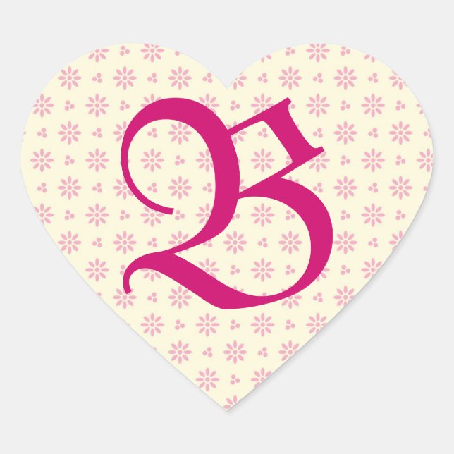 Pegatina En Forma De Corazón Pegatina De Eyelet Rosa Monogramado (Anverso)