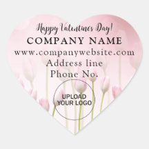 Pegatina de felicitación de San Valentín a Pink He