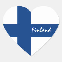 Pegatina de Finlandia, Corazón, Bandera Finlandesa