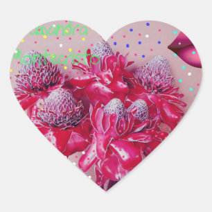 Pegatina En Forma De Corazón Pegatina de flores por todas partes!!