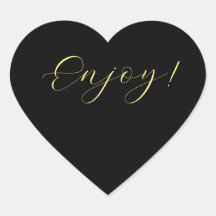 Pegatina de fondo negro para disfrutar del corazón