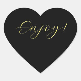 Pegatina En Forma De Corazón Pegatina de fondo negro para disfrutar del corazón