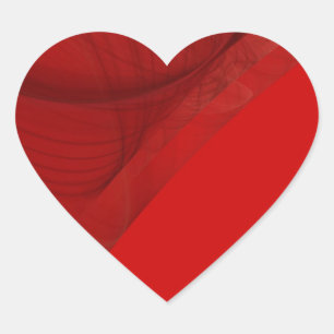 Pegatina En Forma De Corazón Pegatina de fondo rojo fractal
