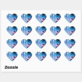 Pegatina En Forma De Corazón Pegatina de Galaxia de Corazón de Cristal Azul | T