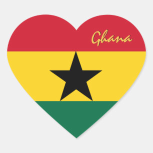 Pegatina En Forma De Corazón Pegatina de Ghana, Corazón, Bandera patriótica de