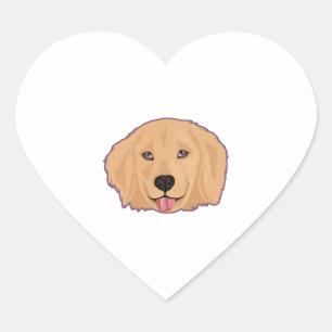 Pegatina En Forma De Corazón Pegatina de Golden Retriever
