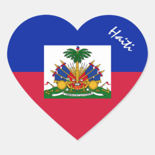 Pegatina En Forma De Corazón Pegatina de Haití, Corazón, Bandera patriótica hai