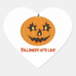 Pegatina En Forma De Corazón Pegatina de Halloween con texto personalizable