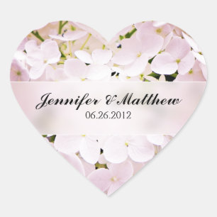 Pegatina En Forma De Corazón Pegatina de Hydrangea Boda cardíaco