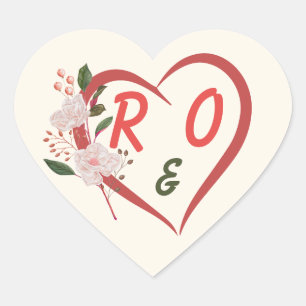 Pegatina En Forma De Corazón Pegatina de Invitación de Boda Editable con Arco F