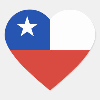 Pegatina En Forma De Corazón Pegatina de la bandera de Chile (Corazón)
