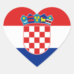 Pegatina En Forma De Corazón Pegatina de la bandera de Croacia (Corazón)
