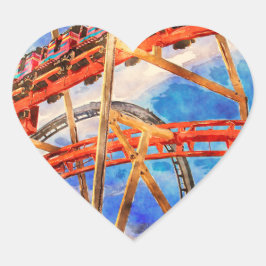 Pegatina En Forma De Corazón pegatina de la montaña rusa