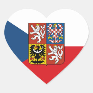 Pegatina En Forma De Corazón Pegatina de la República Checa, Corazón, amor, Ban