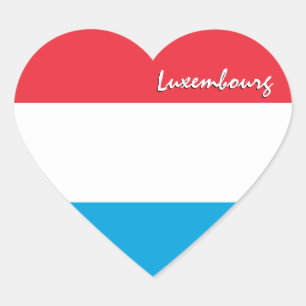 Pegatina En Forma De Corazón Pegatina de Luxemburgo, Corazón, Amor, Bandera de