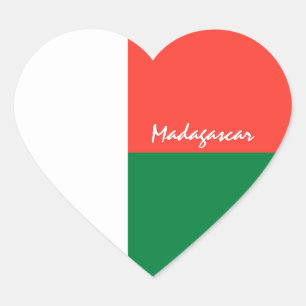 Pegatina En Forma De Corazón Pegatina de Madagascar, Corazón, Bandera de Madaga