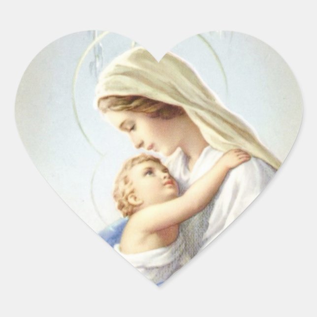 Pegatina En Forma De Corazón Pegatina de madre e hijo (Anverso)