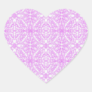 Pegatina En Forma De Corazón Pegatina de Mandala de Lavanda y Menta