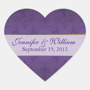 Pegatina En Forma De Corazón Pegatina de matrimonio personalizado de corazón mo