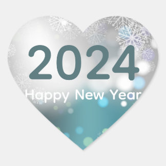 Pegatina En Forma De Corazón pegatina de nieve feliz de año nuevo
