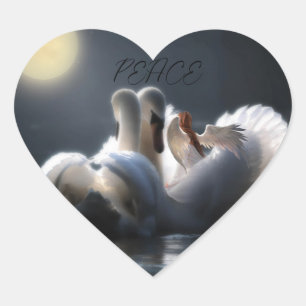 PEGATINA EN FORMA DE CORAZÓN PEGATINA DE PAZ