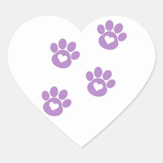 Pegatina En Forma De Corazón Pegatina de Purple Paws
