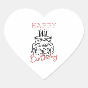 Pegatina En Forma De Corazón Pegatina de regalo Corazón - Cumpleaños minimalist