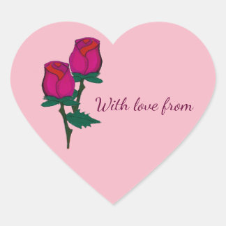 Pegatina En Forma De Corazón Pegatina de regalos de la pareja de rosas