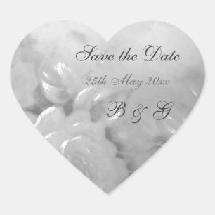 Pegatina En Forma De Corazón Pegatina de rosas blancas