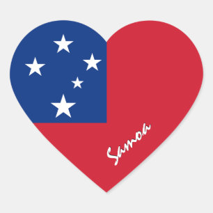 Pegatina En Forma De Corazón Pegatina de Samoa, Corazón, Bandera samoana patrió