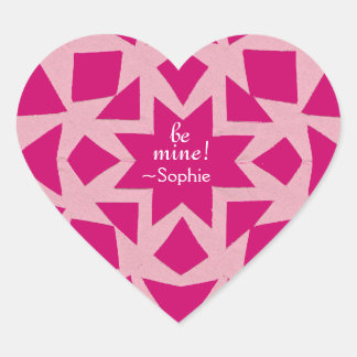 Pegatina En Forma De Corazón Pegatina de San Valentín de copo de nieve rosa