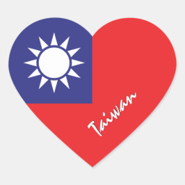 Pegatina En Forma De Corazón Pegatina de Taiwán, Corazón, Bandera taiwanesa pat