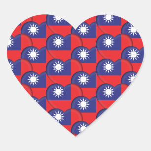 Pegatina En Forma De Corazón Pegatina de Taiwán, Corazón taiwanés, Bandera de T