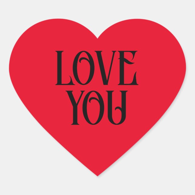 Pegatina En Forma De Corazón Pegatina de Te Quiero (Anverso)