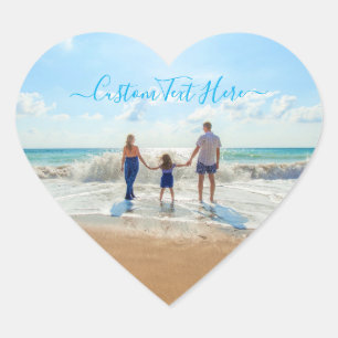 Pegatina En Forma De Corazón Pegatina de texto y foto personalizado Diseño de s