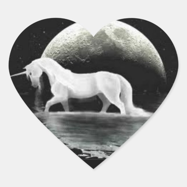 Pegatina En Forma De Corazón pegatina de unicornio (Anverso)