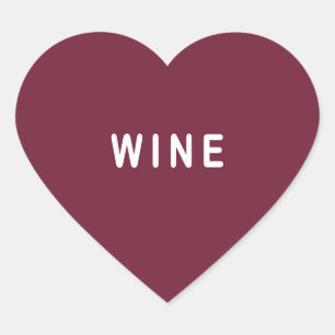 Pegatina En Forma De Corazón Pegatina de vino divertida