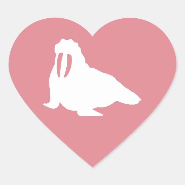 Pegatina En Forma De Corazón Pegatina de Walrus (Anverso)