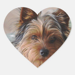 Pegatina En Forma De Corazón Pegatina de Yorkie Terrier