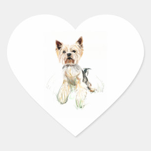 Pegatina En Forma De Corazón Pegatina de Yorkshire Terrier, Arte para Amantes d