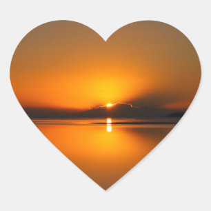 Pegatina En Forma De Corazón Pegatina del amanecer en la playa de Dundowran